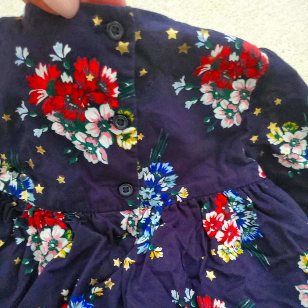 Baby Gap Girls Navy Floral Ruffle Sleeve Dress and Bloomers sz6-12